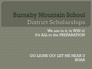 Burnaby Mountain School District Scholarships