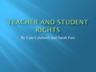 Teacher and Student Rights