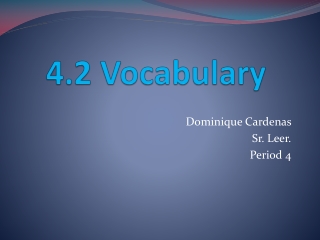 4.2 Vocabulary