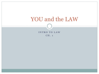 YOU and the LAW