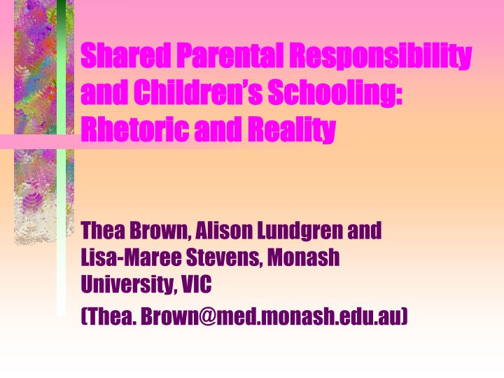 shared parental responsibility and children s schooling rhetoric and reality