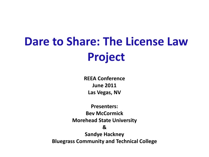 dare to share the license law project