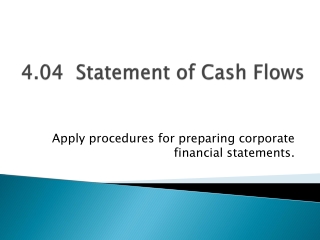 4.04 Statement of Cash Flows