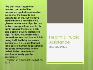 Health &amp; Public Assistance