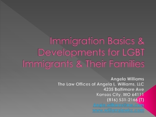 Immigration Basics &amp; Developments for LGBT Immigrants &amp; Their Families