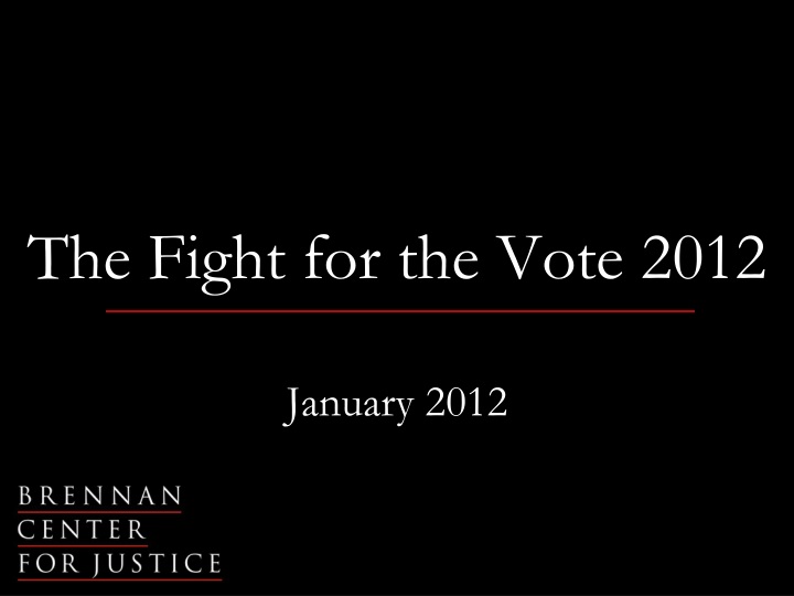 the fight for the vote 2012