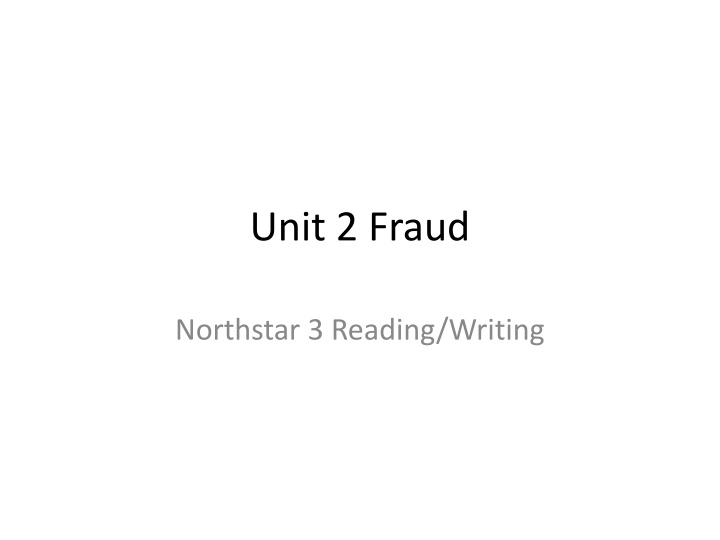 unit 2 fraud