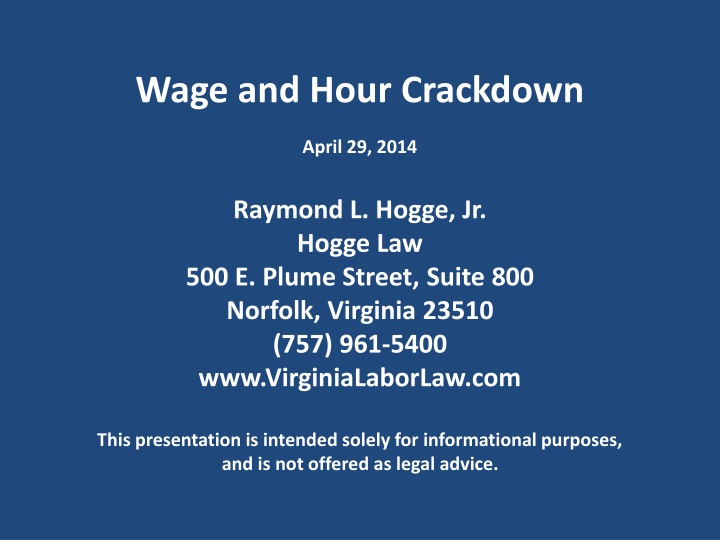 wage and hour crackdown april 29 2014 raymond
