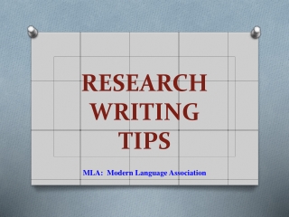 RESEARCH WRITING TIPS