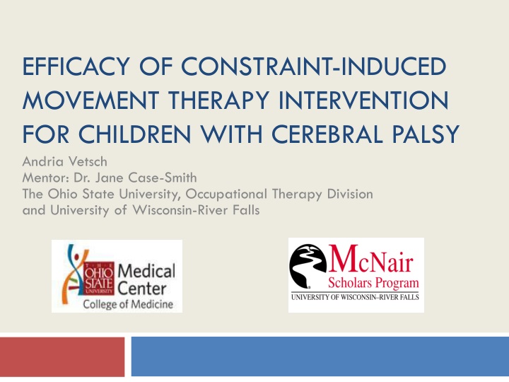 efficacy of constraint induced movement therapy intervention for children with cerebral palsy