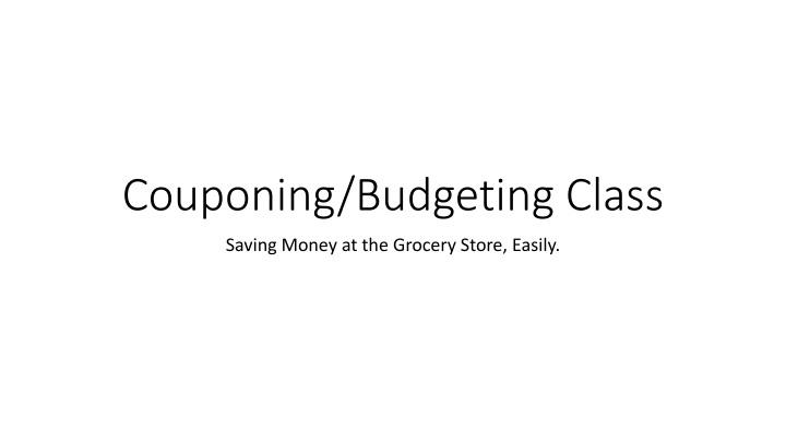 couponing budgeting class