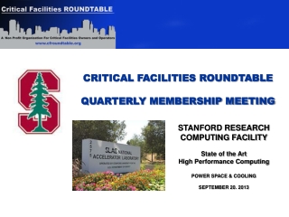 CRITICAL FACILITIES ROUNDTABLE QUARTERLY MEMBERSHIP MEETING