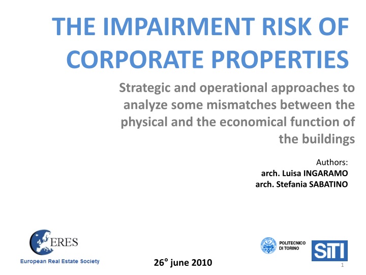 the impairment risk of corporate properties