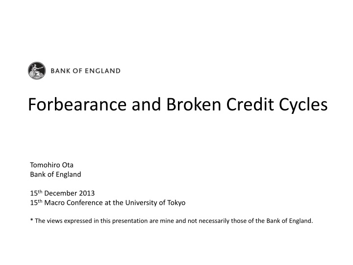 forbearance and broken credit cycles