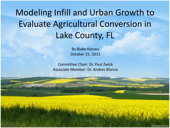 modeling infill and urban growth to evaluate agricultural conversion in lake county fl