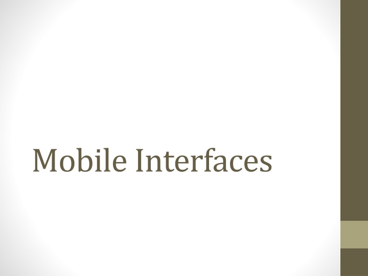 mobile interfaces