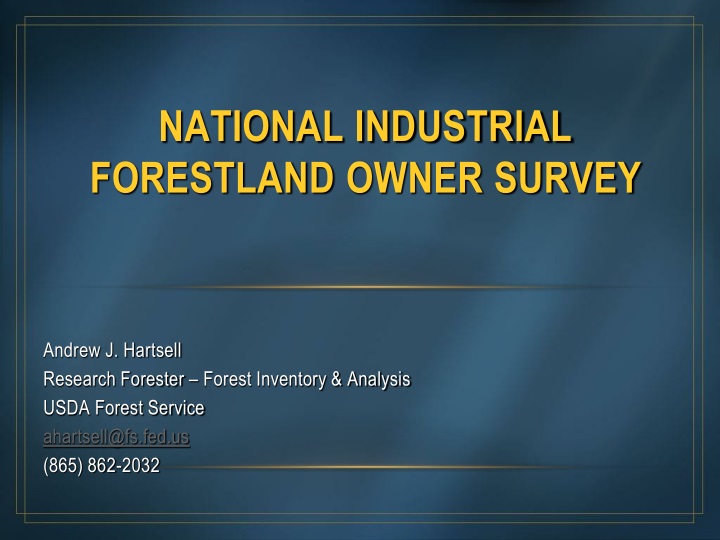 national industrial forestland owner survey