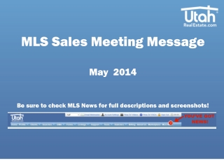 MLS Sales Meeting Message May 2014
