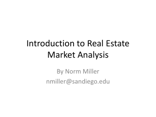 Introduction to Real Estate Market Analysis