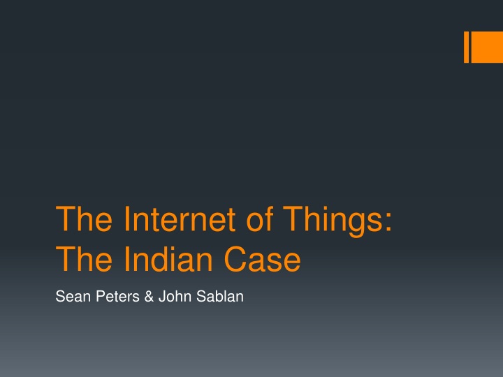 the internet of things the indian case