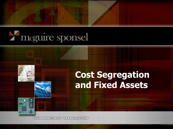 cost segregation and fixed assets