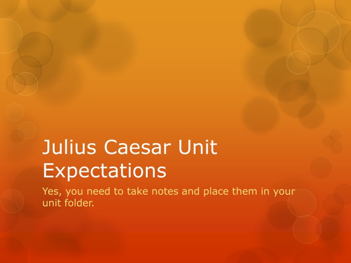 julius caesar unit expectations