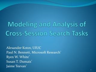 Modeling and Analysis of Cross-Session Search Tasks