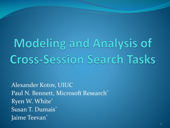 modeling and analysis of cross session search tasks