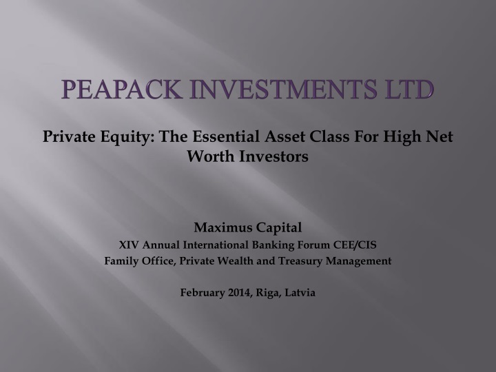 peapack investments ltd