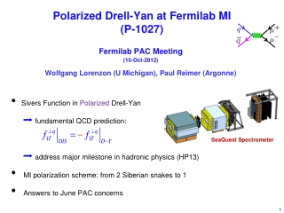 Polarized Drell -Yan at Fermilab MI (P-1027)