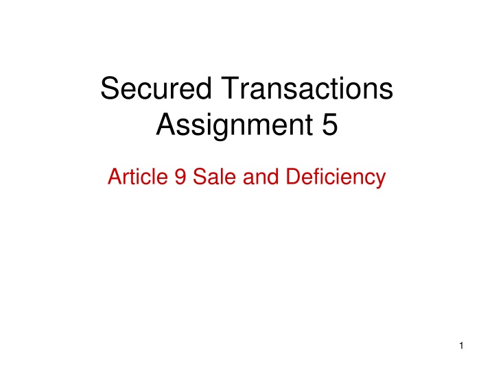 secured transactions assignment 5