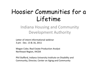 Hoosier Communities for a Lifetime