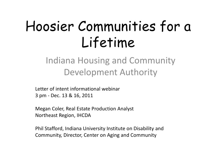 hoosier communities for a lifetime