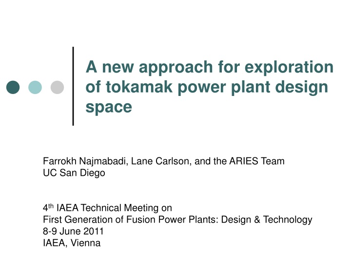 a new approach for exploration of tokamak power plant design space