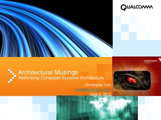 Architectural Musings Rethinking Computer Systems Architecture