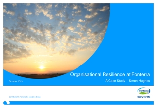 Organisational Resilience at Fonterra