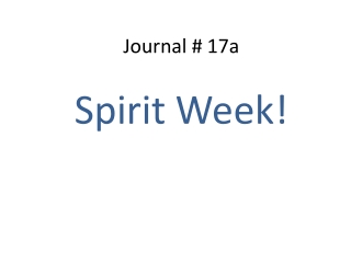 Journal # 17a