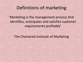 Definitions of marketing