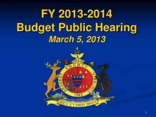 FY 2013-2014 Budget Public Hearing March 5, 2013