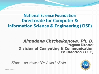Almadena Chtchelkanova, Ph. D. Program Director