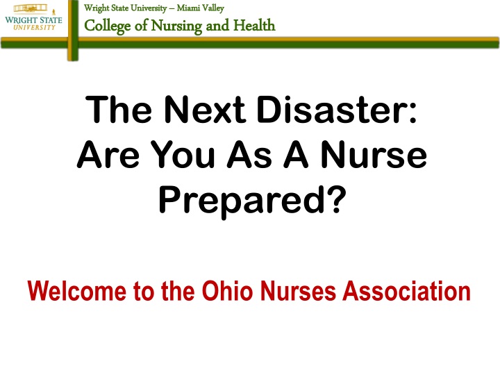 the next disaster are you as a nurse prepared