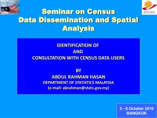 Seminar on Census Data Dissemination and Spatial Analysis