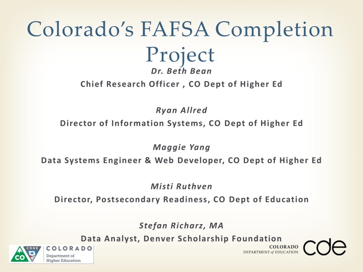 colorado s fafsa completion project