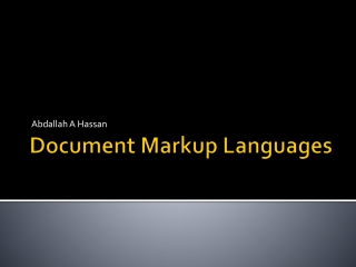Document Markup Languages