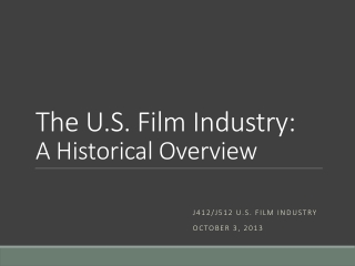 The U.S. Film Industry: A Historical Overview