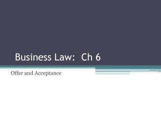 Business Law: Ch 6