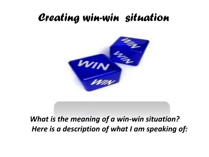 creating win win situation