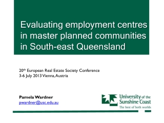 Evaluating employment centres in master planned communities in South-east Queensland