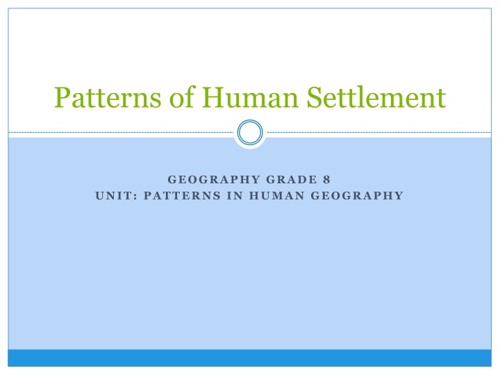 patterns of human settlement