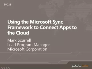 Using the Microsoft Sync Framework to Connect Apps to the Cloud